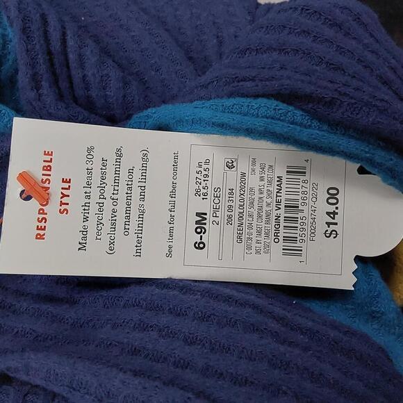 Baby Boys' Colorblock Cozy Waffle Top & Bottom Set | Cat & Jack | 6-9 M - Picture 8 of 9